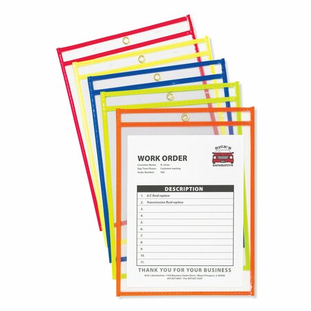 C-Line Products Holder, Shop Ticket, Neon, 9x12, Clear, PK10 43920